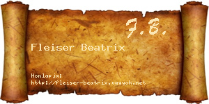 Fleiser Beatrix névjegykártya